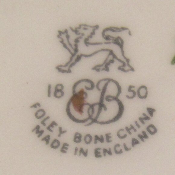 Foley Tea Cup and Saucer Hand Painted Floral Heavy Gold French Loop Handle H235 - Picture 10 of 10